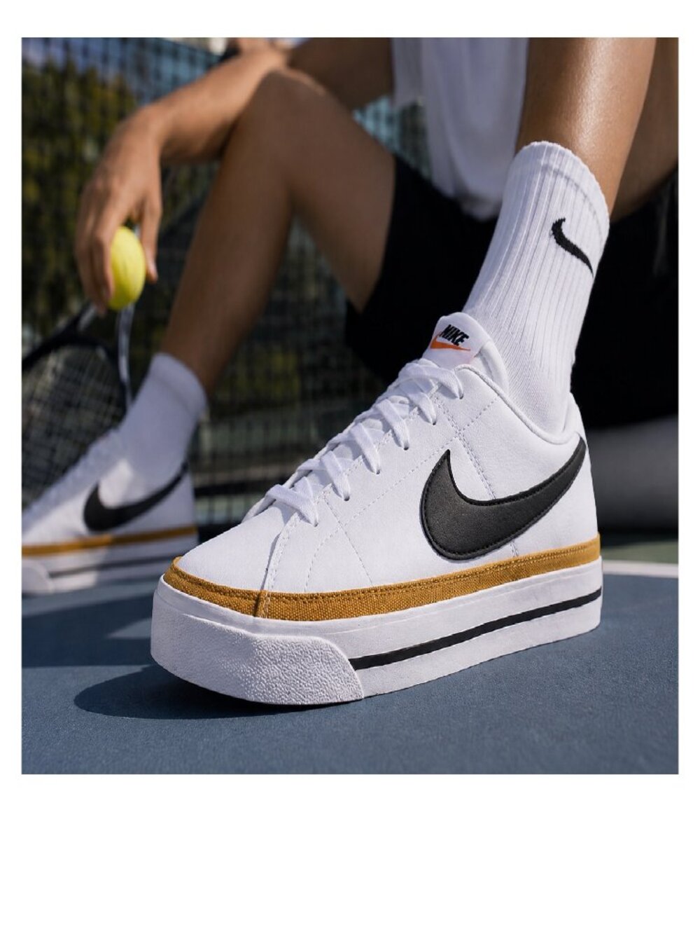 Nike Court Legacy DH3162-100 Men’s White Black Sneakers Tennis Shoes